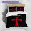 3pcs Custom Name Cartoon Knights Templar Bedding Set Duvet Cover Closure Includes 1 Duvet Cover & 2 Pillowcases for All Seasons Bedroom Decor