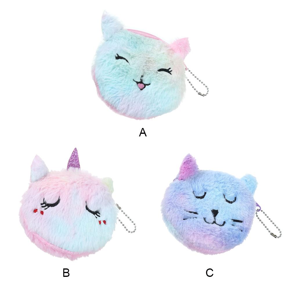Plush Cartoon Wallet Small Cash Card Bag Party Favors Storage Zipper Purse Handbag Organizer Travel