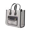 Burberry Freya Large Adjustable Strap Cotton And Calfskin Tote Bag Women Tote Bags Black Gray 80441421