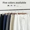 Mens Vintage Linen Casual Pants With Drawstring Waist For Summer Daily Wear