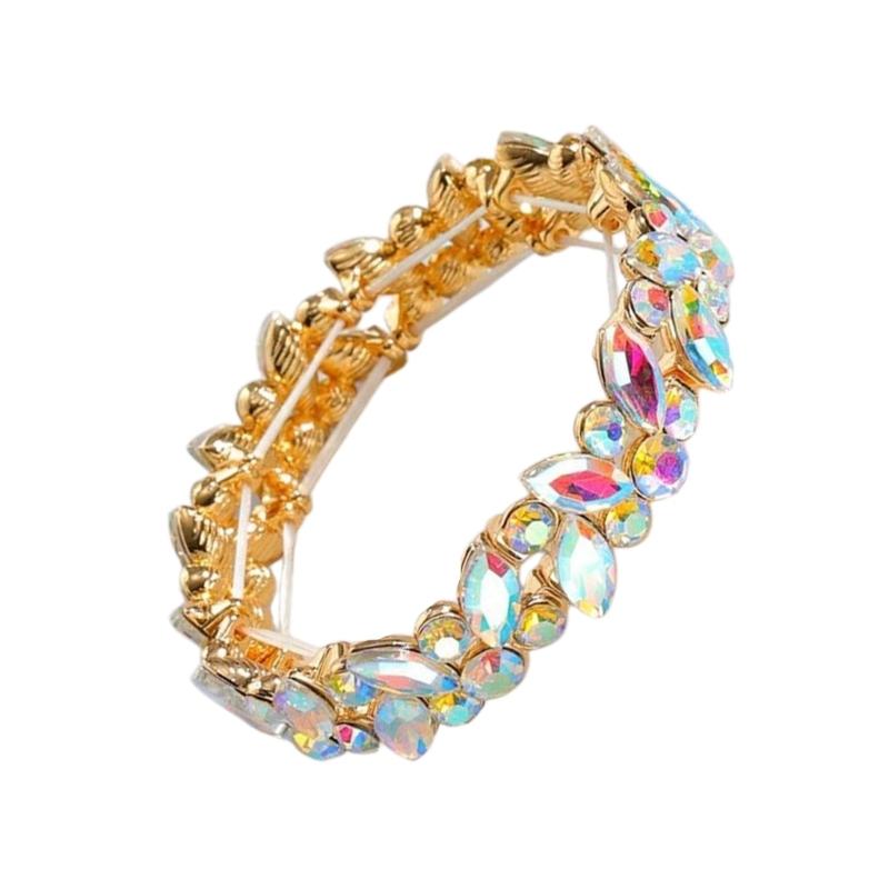 Exquisite Rhinestones Crystal Elastic Bracelet for Women Comfortable Jewelry Accessories for Weddings Parties