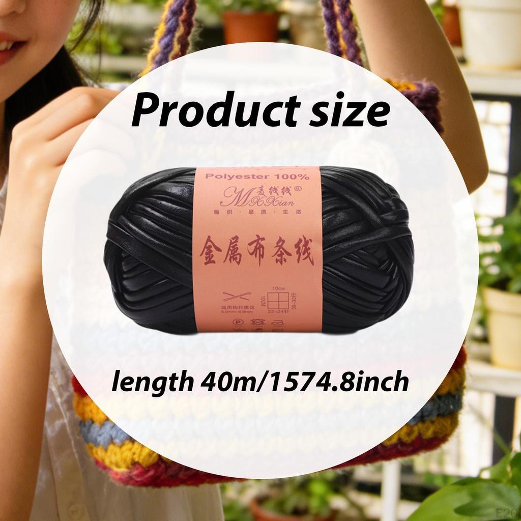 Metallic Shiny Yarn Crochet Bulky T Shirt for Headband Pillow DIY Craft