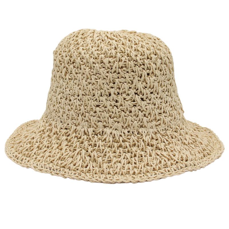 Spring And Summer Woven Bucket Hat Flower Breathable Cool Shade Sun Protection Lady Elegant Fishing Straw Hat