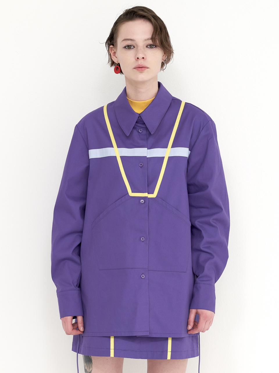 Рубашка Mimi Kawi с лентой на рукаве / Фиолетовая Purple