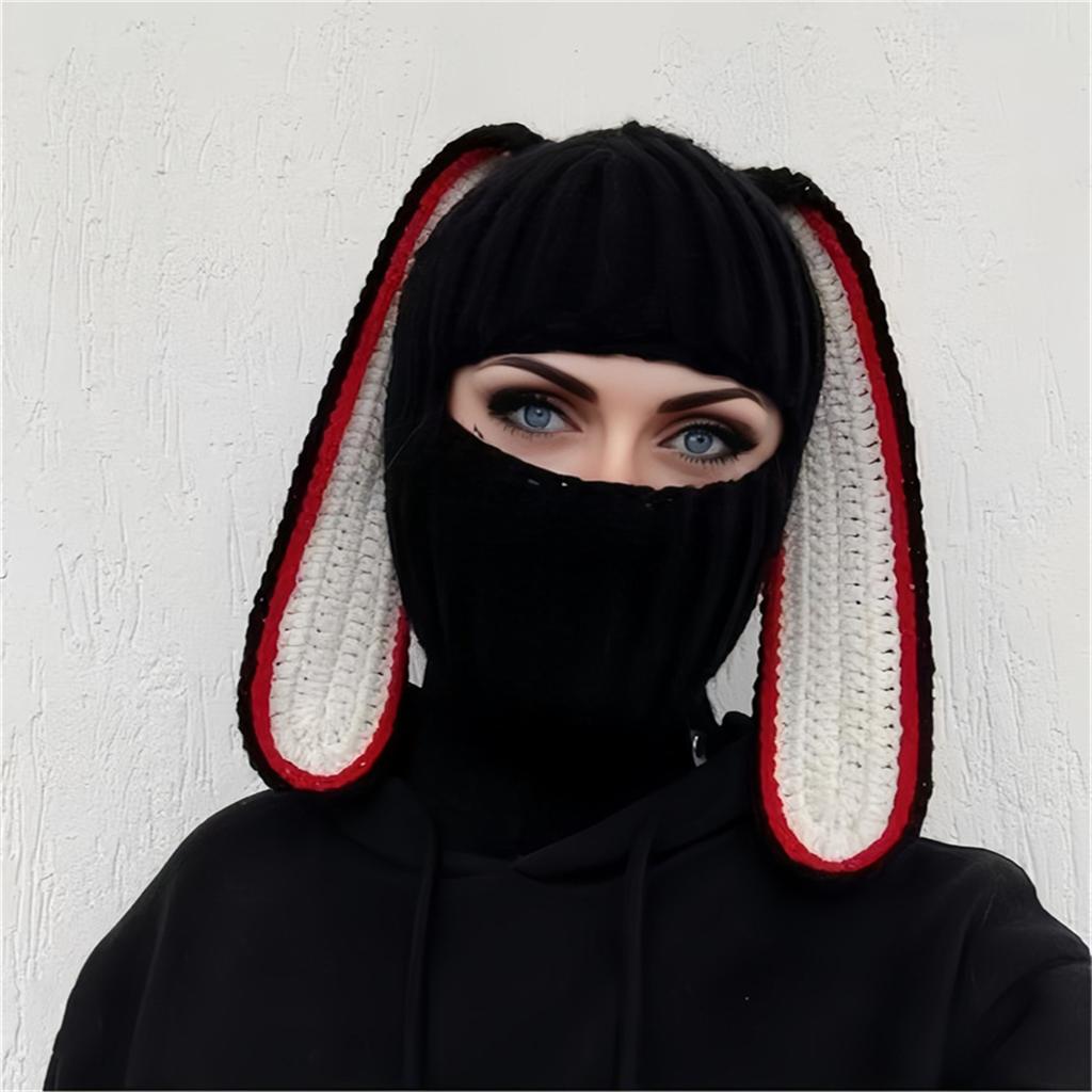 Hot-selling Bull Horn Head Hat, Halloween Funny Mask, Autumn and Winter Warm Knitted Wool Hat, Devil Horn Hat