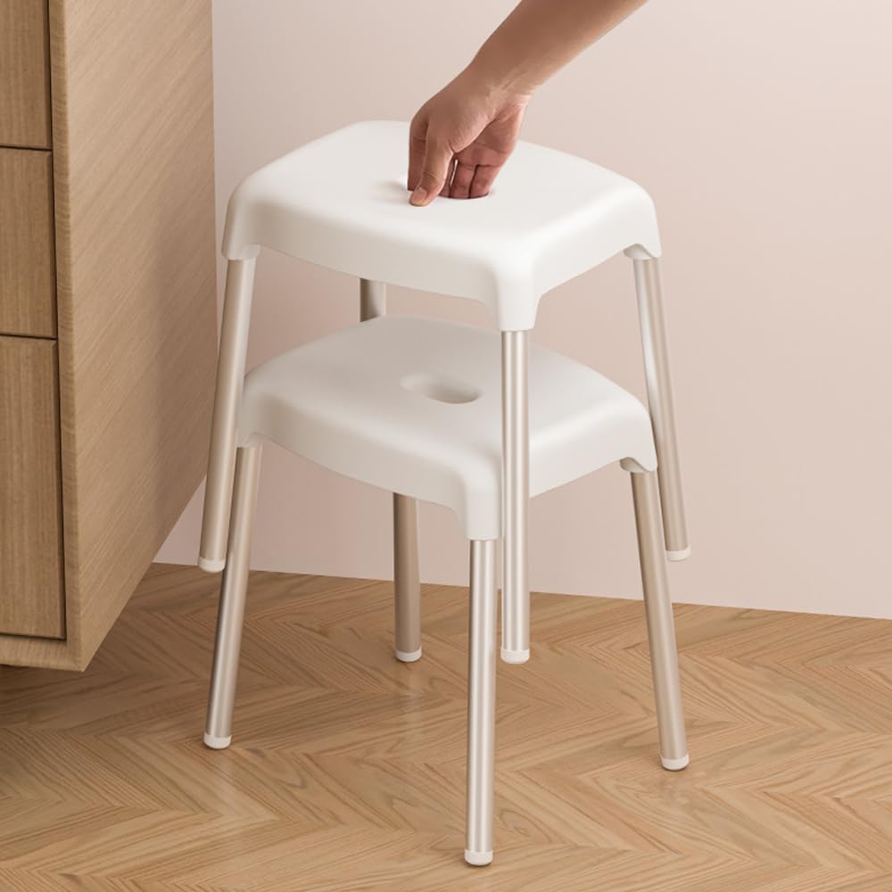 Jeavdarn Bath Chair (Seat Height: Approx. 30cm) High, Mold-Resistant, Antibacterial, Breathable, Quick-Drying, Hygienic, White