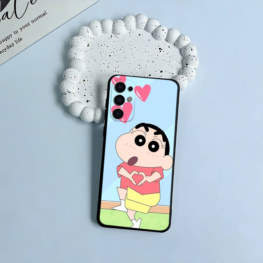 C-S-C-Crayon -Shin-chan Black Soft Silicone Phone Case for Samsung S25, S24, S21, S22, S23, S30, Ultra, S20, Plus, FE, Lite