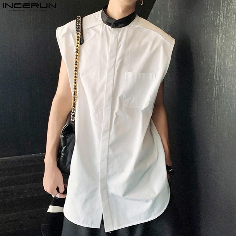 

INCERUN Летние мужские рубашки без рукавов, цвет строчки