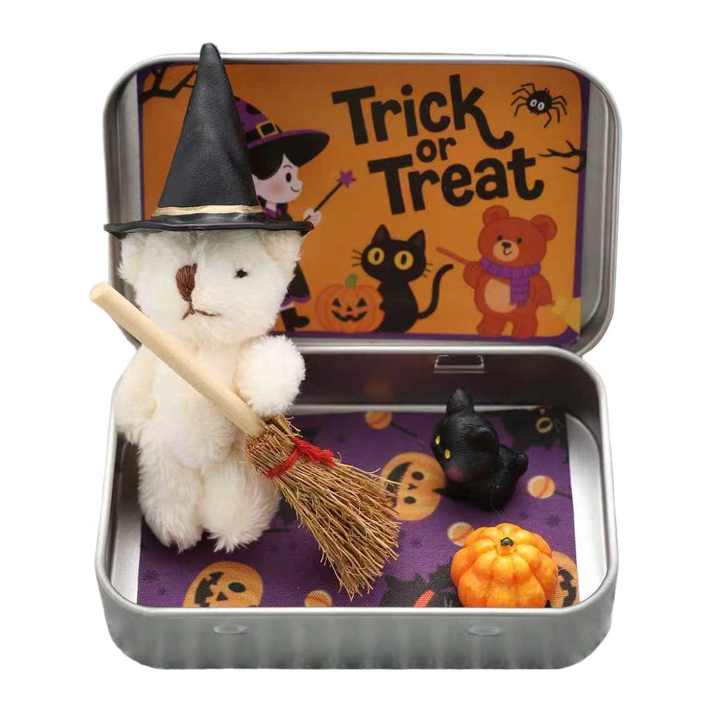 Halloween Surprise Box Portable Candy Bag Filler Surprise Box Mini Halloween Teddy Bear Box for Friends