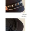 Cloth Rivet Denim Beret British Style Retro Painter Hat Retro Denim Octagonal Hat  Ladies