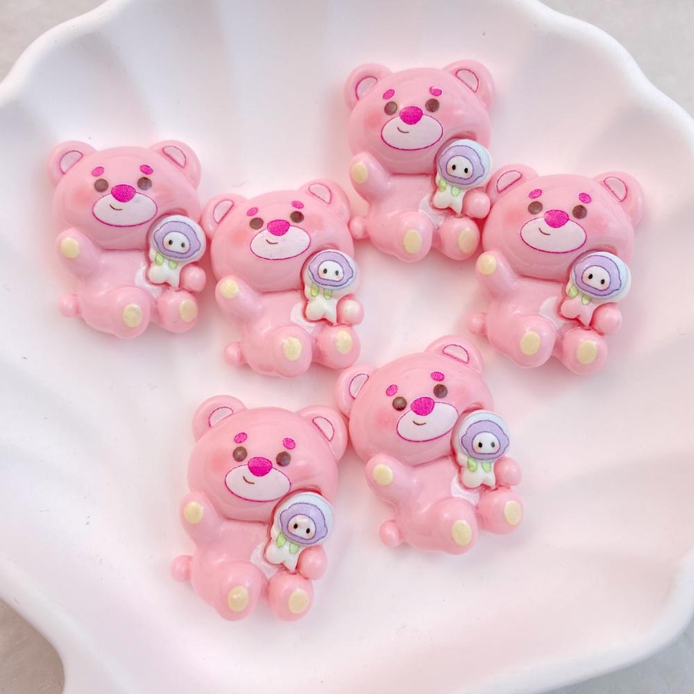 10Pcs New Cute Cartoon Little Bear, Monster Series Flat Back Ornament Jewelry Bows Accessories