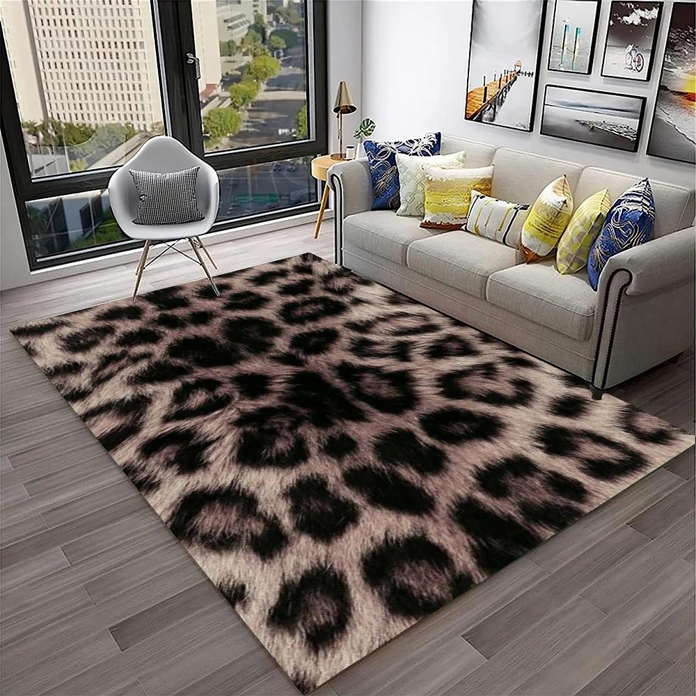 Wild Leopard Stripe Print Series Carpet Rug for Home Living Room Bedroom Sofa Doormat Decor,kid Play Area Rug Non-slip Floor Mat