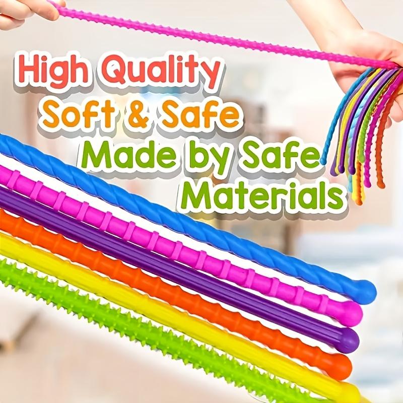 6 Sensory Sticks Reversible Textured Toys,Silicone Fine Motor Skills and Educational Thinking Toys,Perfect Christmas Party Gift
