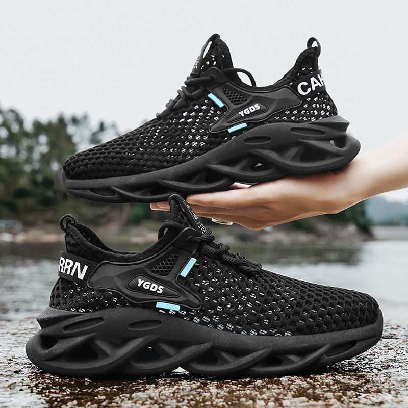 Summer Thin Lightweight Mesh Shoes Men's Sandals Hollowed Out Large Mesh Casual Running Sports Shoes Mesh Breathable Men's Shoes