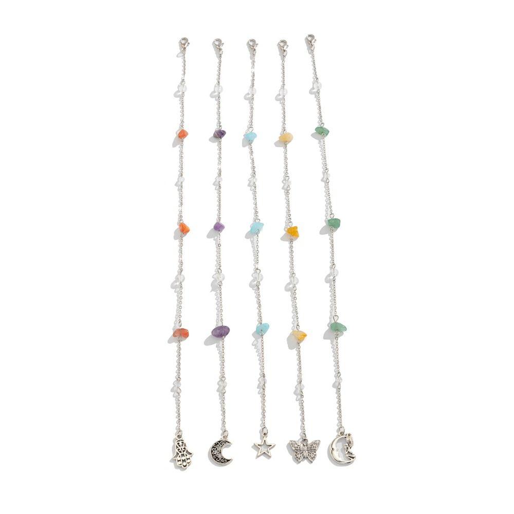 Acrylic Stone Hair Ring Pendant Star Butterfly Moon Pendant Tassel Hair Accessories  For Women