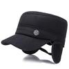 Men's Hat Winter Dad Flat Top Hat Windproof Warm Ear Protector Cotton Hat Outdoor Cold Old Man Hat