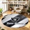 Round Rug Custom NameLas Vegas Raiders Pattern Non Slip Carpet Home Floor Decor