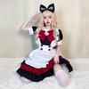 Halloween Gothic Lolita Dress Maid Style Red Black Cosplay Costume Anime Convention