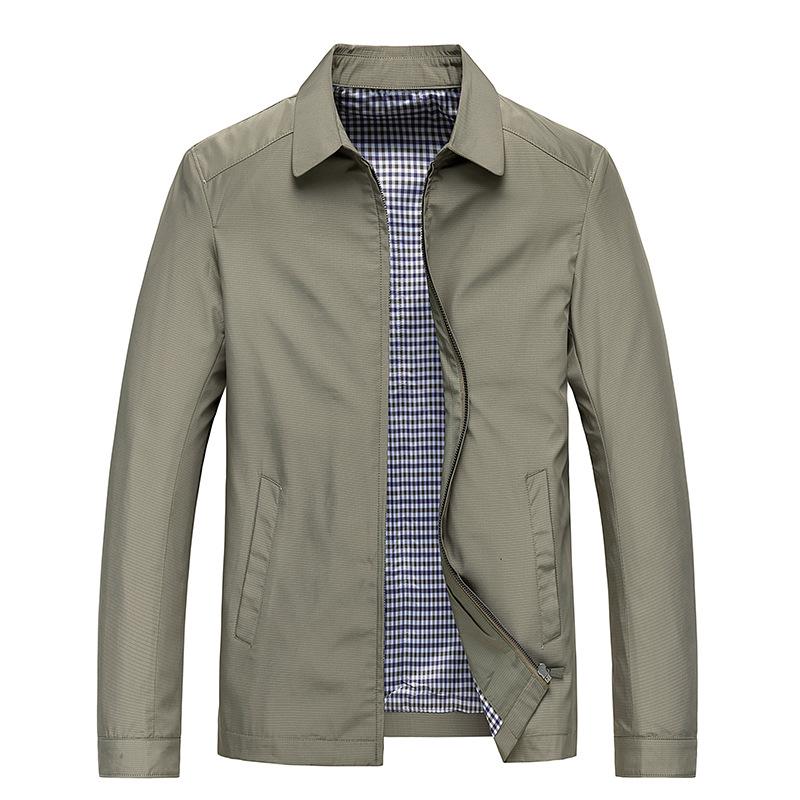 Men's Lightweight Business Casual Jacket - Spring/Autumn Lapel Shirt for Middle-Aged Dads