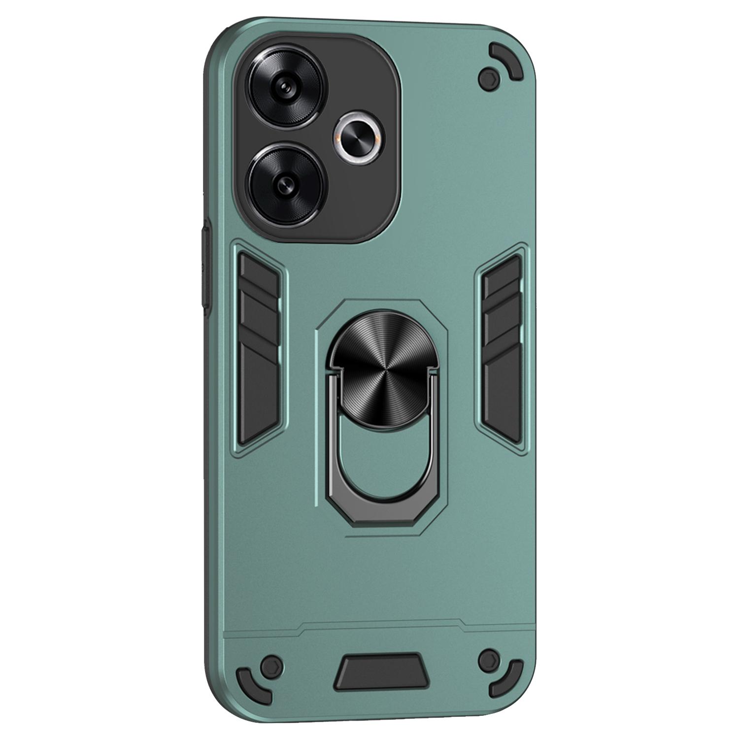 

For Xiaomi Redmi Turbo 3 5G/Poco F6 5G Case Rotating Kickstand PC+TPU Phone Cover Green
