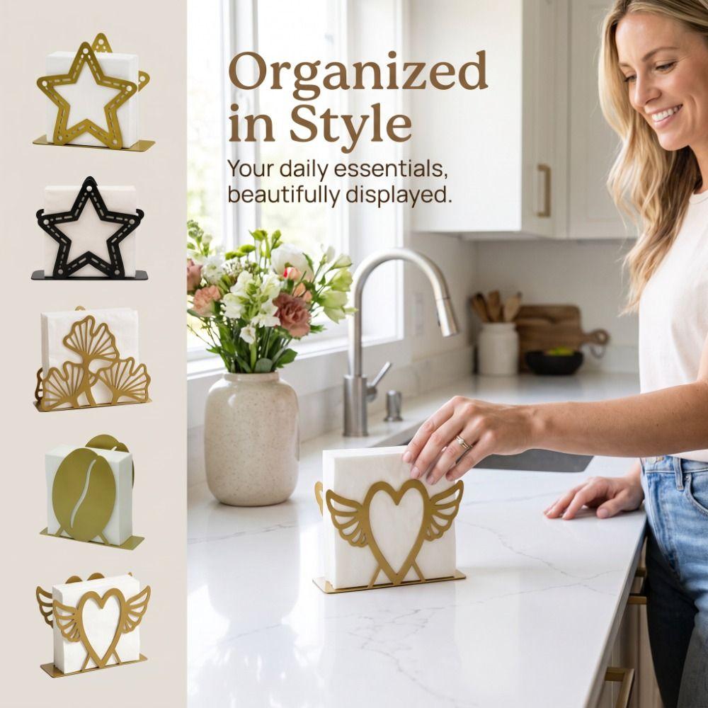 Heavy Duty Retro Napkin Holder Hollow Napkin Container Exquisite Napkin Storage Shelf  Party Use