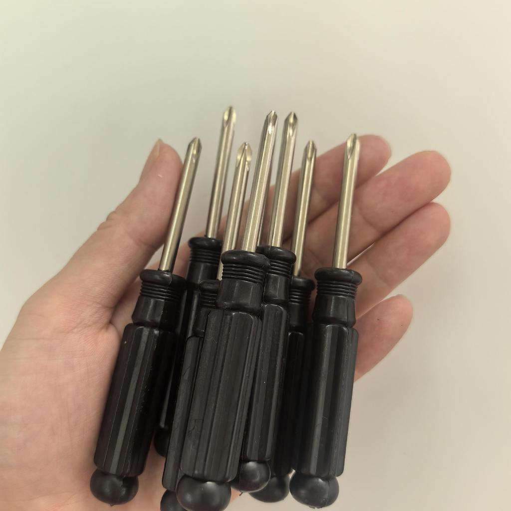 Black Handle Phillips/Slotted Screwdriver Set (2.0-5.0mm) for Toy and Small Appliance Repair