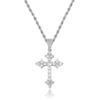 European and American Retro Zircon Cross Pendant Necklace