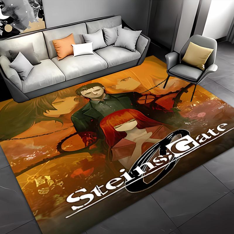Steins;Gate -Themed Entrance Mat,Non-Slip Mat Area Rug,Room Decor,Outdoor Decor,Kitchen Rug,Doormat - Machine Washable,Easy to Clean