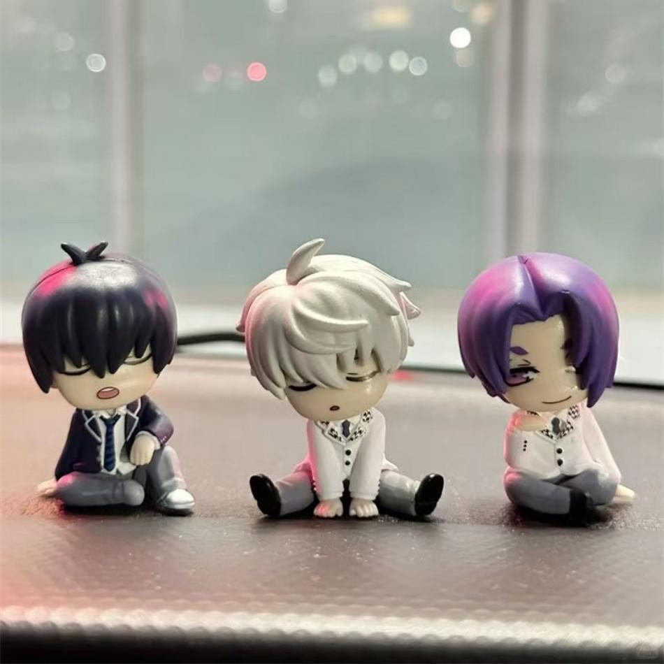 4pcs blue lock  anime figure isagi yoichi bachira best shoulder to shoulder sleep q-version kawaii model statue boy toy present