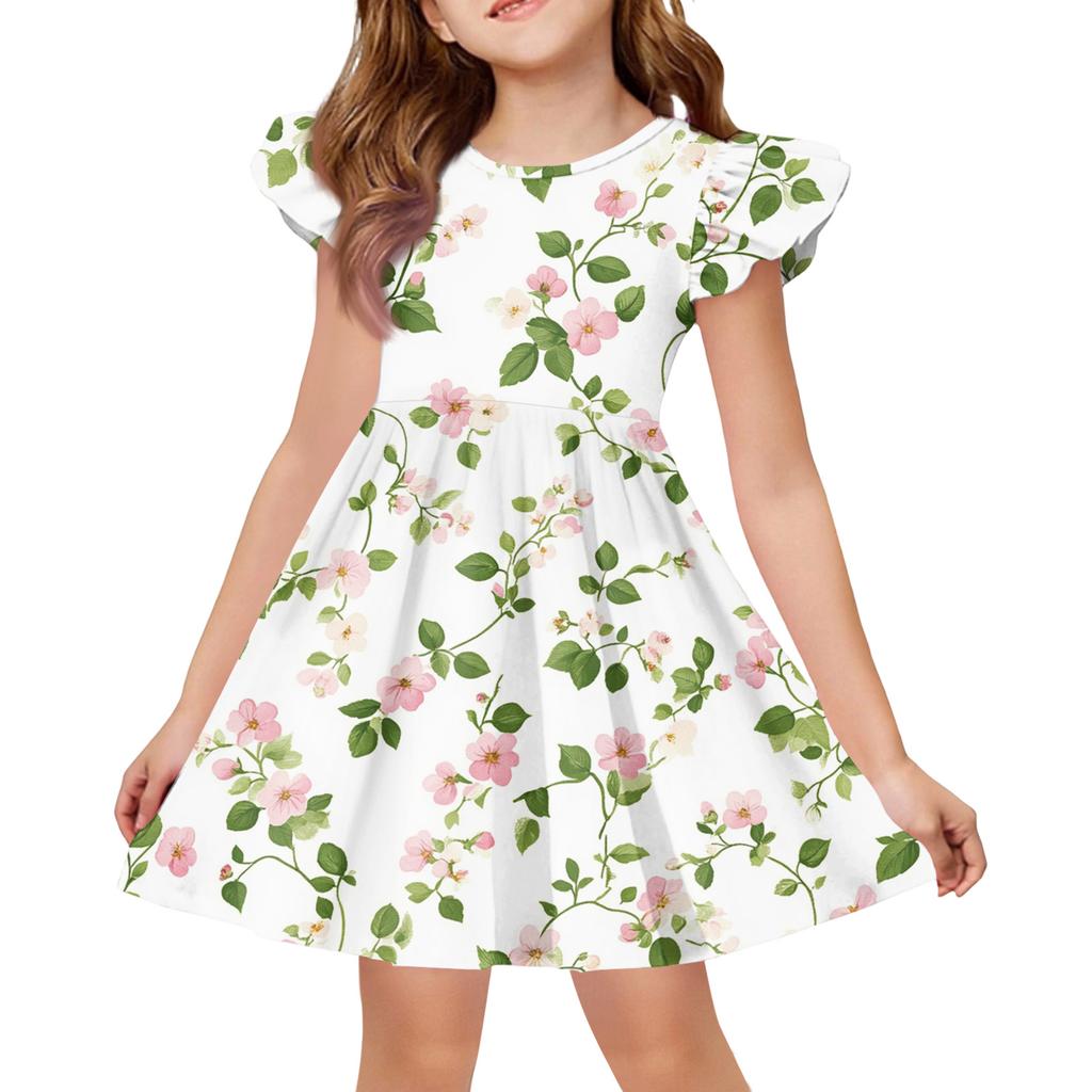 Girls' Summer Princess Dress , A,Line T,Shirt Dress Easter Day