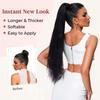 Synthetic Ponytail Extensions Elastic Band Wrap Around Straight Ponytail Extension for Women 24" Long Straight Soft Natural Ponytail