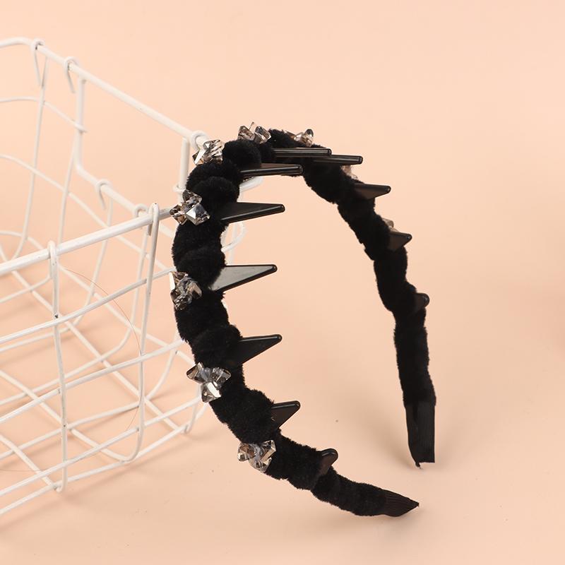 Französischer Luxus Kristall Schwarzer Haarreif Koreanisches Vintage Temperament Stirnband Haargummi für Mädchen Haarschmuck Kopfschmuck