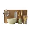 4-6pcs Traditional Bamboo Ceramic Japanese Matcha Tea Set with Spout Reusable Matcha Whisk Set Food Grade Safe Match Bowl