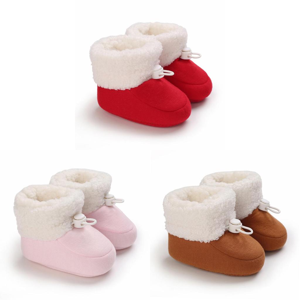 Baby Winter Cotton Shoes With Soft Sole And Magic Tape Closure For Toddler Comfort