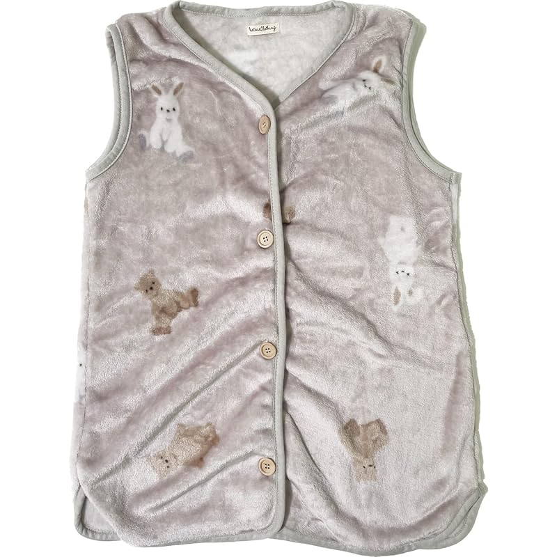 

[Stream] stream market sleeper kids room wear cute Fluffy blanket to wear vest stuffed toy rabbit Bear beige CTW279-4A