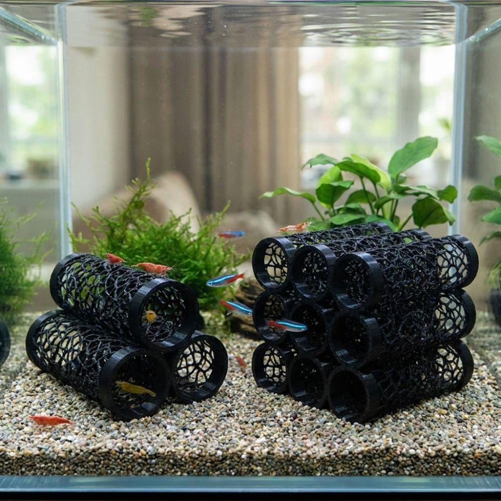 3-10 Holes Aquarium Underground Cave Hollow Out Betta Hideaway House  Small Fish Breeding