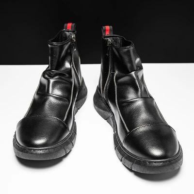 Herren Chelsea Boots Slipper Wasserdichte Stiefeletten Retro Schwarz Herren Mode Stiefel Motorradschuhe 2025 Neu