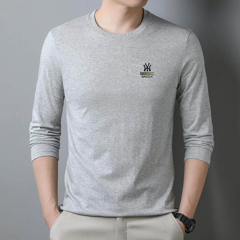 

Мужские футболки, тонкая мужская футболка с длинными рукавами, однотонные топы для молодых людей, футболки с круглым вырезом для мужчин, футболка для мальчиков M