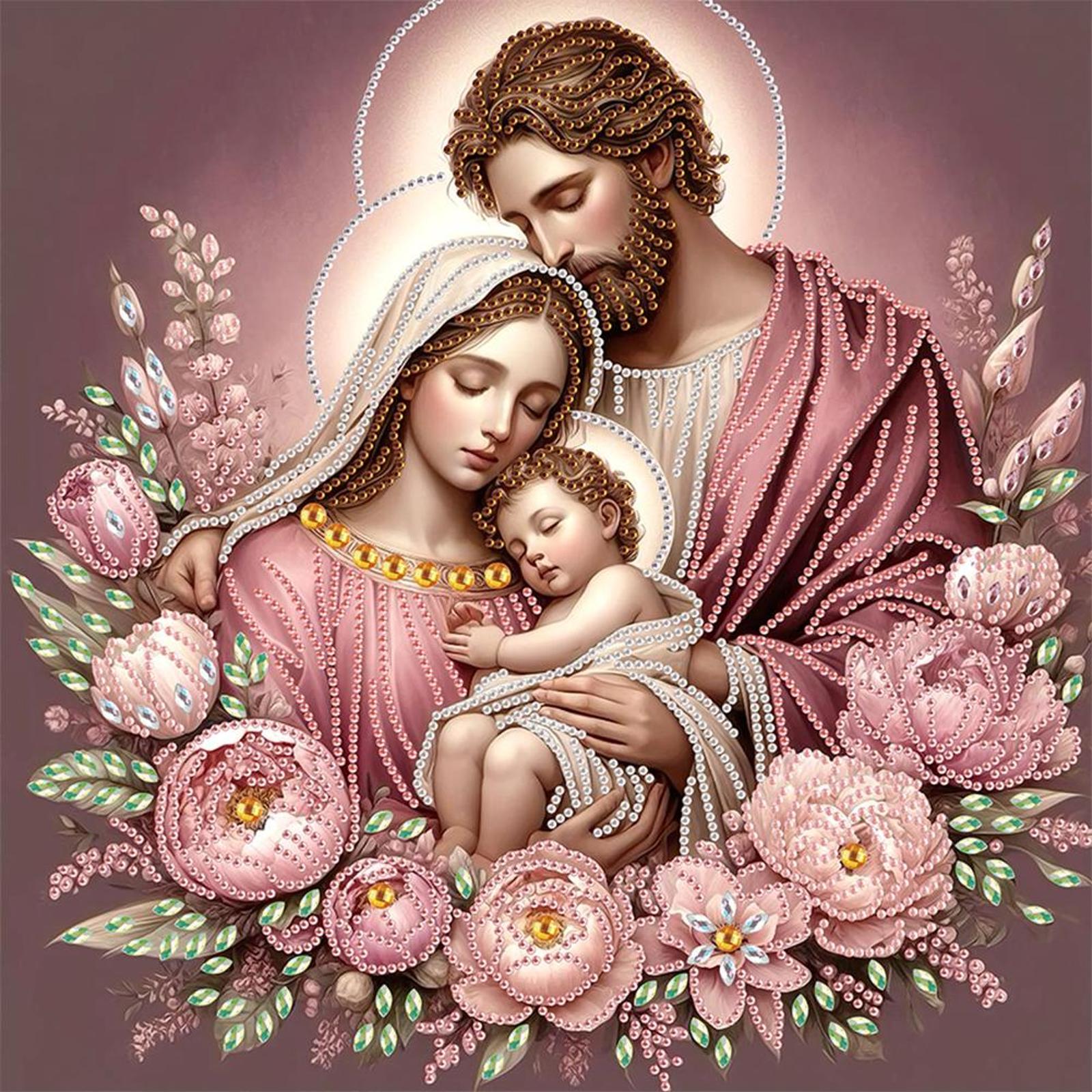

5D DIY Partial Special Shaped Drill Diamond Painting Religion Jesus Mary Kit