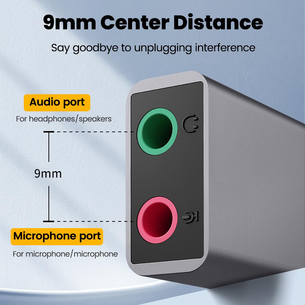 Mini External Usb To 3.5mm Sound Card Mic Headphone Jack Stereo Headset Sound Card Audio Adapter Speaker Interface For PC Laptop