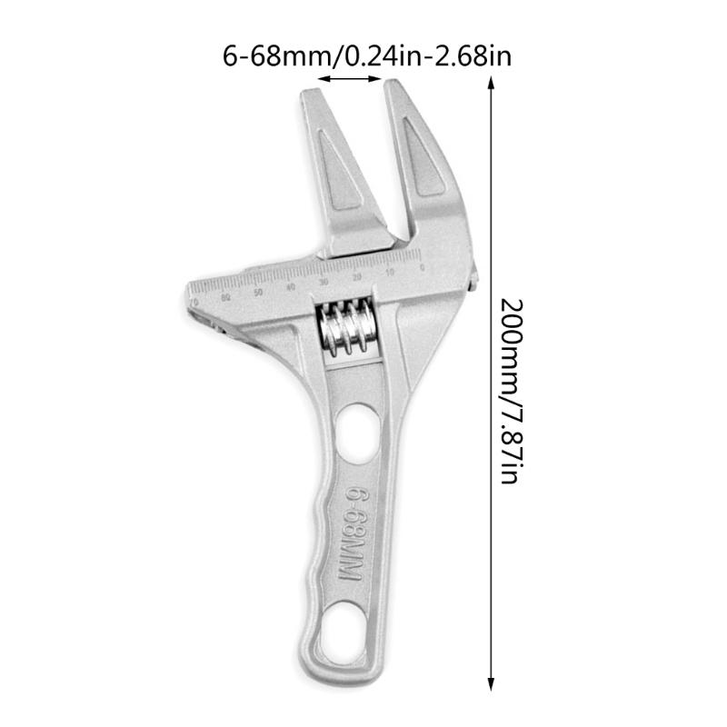 Adjustable Wrench Large Opening Bathroom Spanners Wrenches Wide Jaw 6-68mm Aluminum Alloy Spanners Wrenches