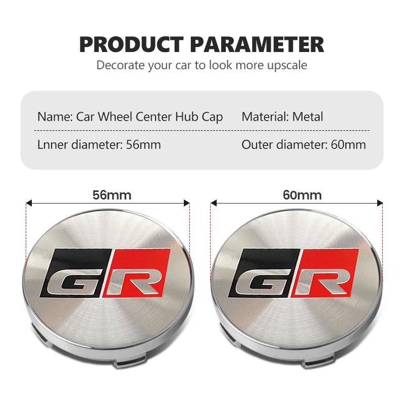 For Toyota Car Wheel Center Hub Caps Sticker Auto Emblem Wheel Center Cap Yaris Corolla Rav4 CHR Auris Cruiser Prius Voxy