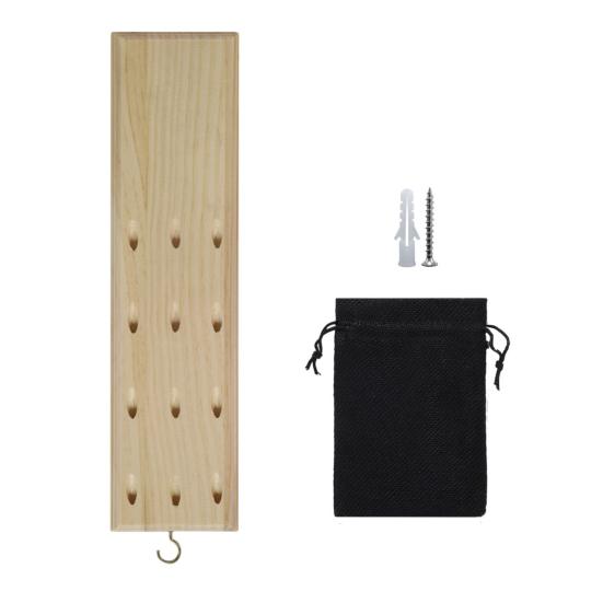 Wall Mounted Dart Holder Wooden Dart Caddy 12 Tip Dart Stand Display Rack with Metal Hook And Accessory Storage Bag