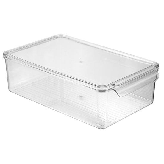Fridge Storage Box with Lid Stackable Case Fruit Vegetable Fresh-keeping Transparent Egg Organizer Food