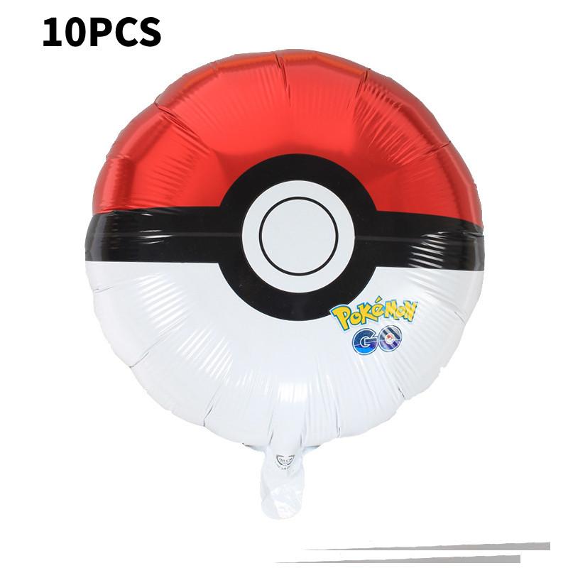 

Balloons Cartoon Pikachu Animal Print Birthday Party Cute Decorations Round Style C