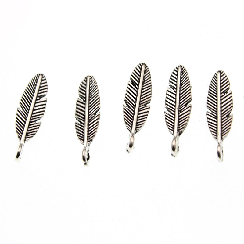 20pcs 6x21mm  Feather leaf Charms for Jewelry Making pendant ,Vintage Tibetan Silver kC Gold,DIY Handmade Jewelry Findings