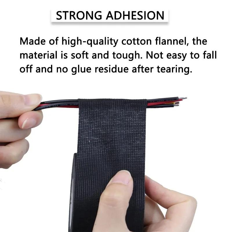 15-60M Electrical Insulating Tapes Waterproof Heat-resistant Black Adhesive Harness Cable Bundle Auto Wiring Fabric Organizer