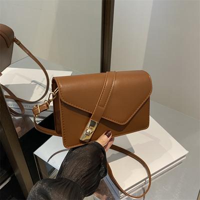 High Value Sense Versatile Messenger Bag Women'S Fashion Geometric Bag Cover Design Lock Small Square Bag