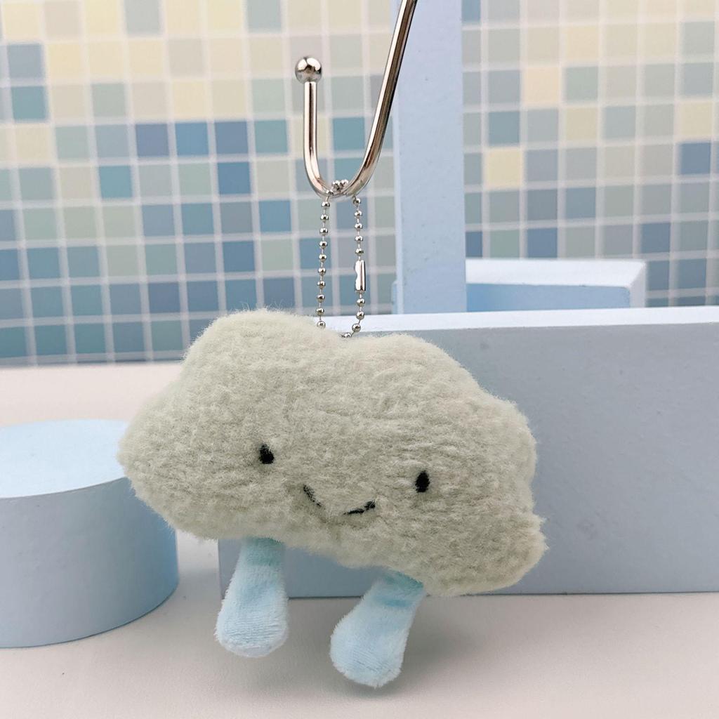 Cloud-Shaped Cartoon Plush Pendant: Cute Backpack Doll Keychain & Schoolbag Decoration.