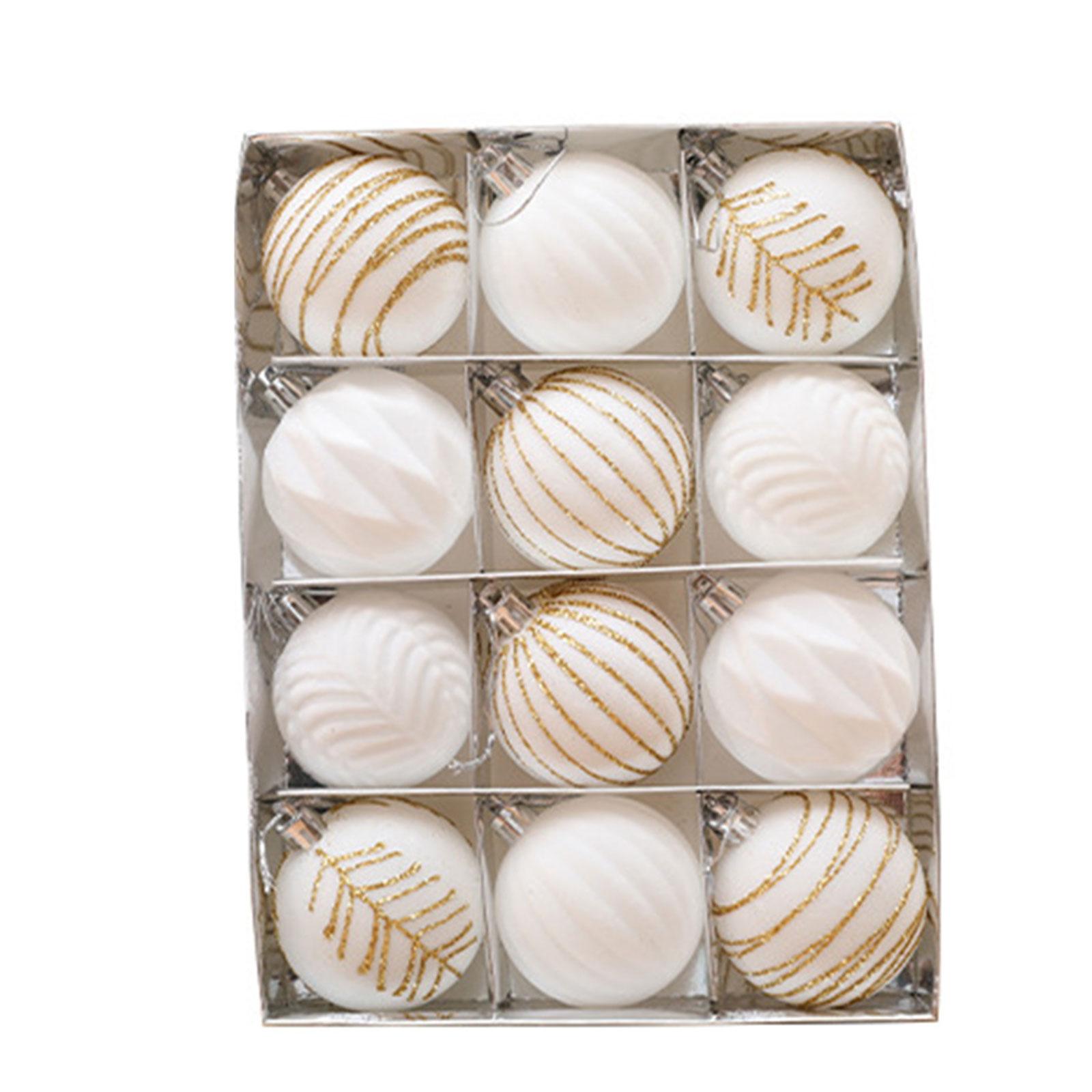 

12 шт бархатных украшений для рождественской елки, красочные расписные безделушки, праздничные украшения для дома и свадьбы A